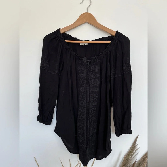 Twik black boho flowy blouse size XS - Picture 2 of 5